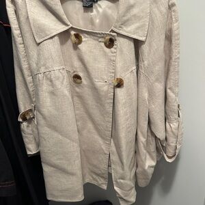 Sandro Light Taupe Double-Breasted Women's Coat